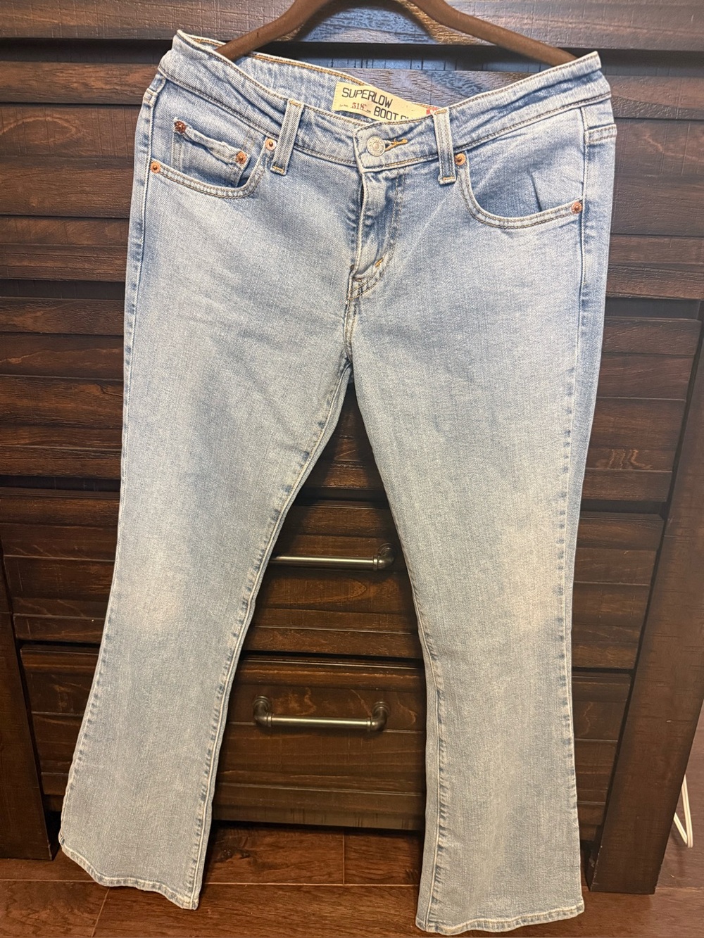 Levi’s 518 Superlow Boot Cut Jeans Women’s 7M Light Wash Y2K Low Rise